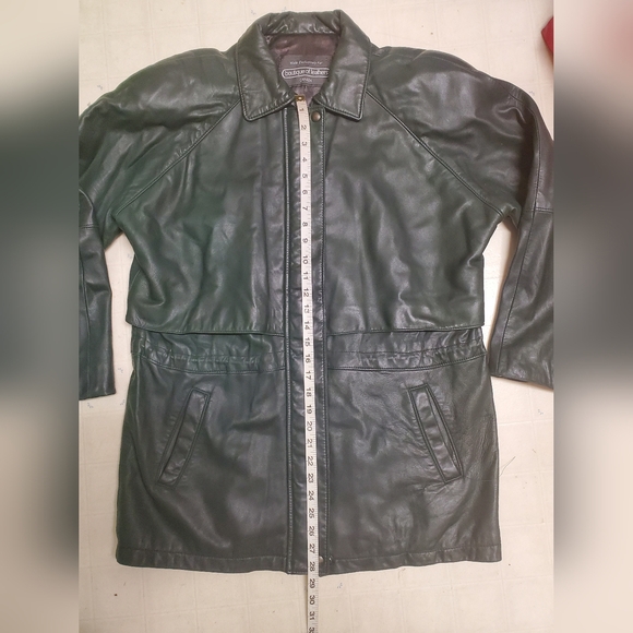 Green Leather Coat - Picture 6 of 8